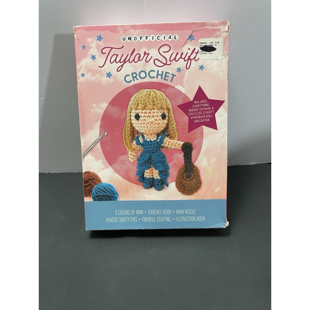 Taylor Swift CROCHET Unofficial Amigurumi DOLL & Guitar KIT Chartwell 2024 Yarn+